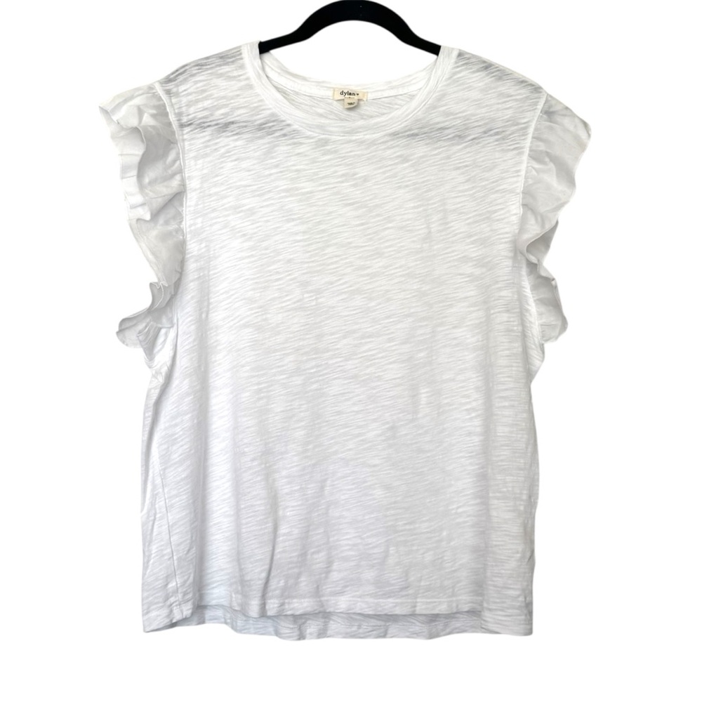 Dylan Poppy Ruffle Sleeve Shirt‎ White - Picture 2 of 5
